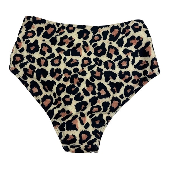 High Waisted Leopard Print Bikini Bottom Size S - Picture 3 of 6
